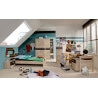 Armoire enfant contemporaine coloris chêne/lave James