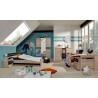 Armoire enfant contemporaine 3 portes coloris chêne/lave James