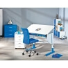 Bureau enfant contemporain inclinable blanc/bleu Tetris