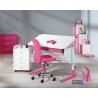 Bureau enfant contemporain inclinable blanc/rose Tetris