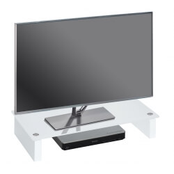 Surmeuble design pour téléviseur en verre blanc Madera