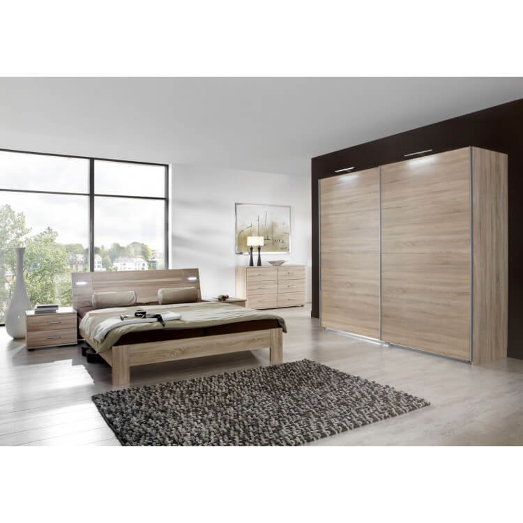 Chambre adulte contemporaine coloris chêne Morgane