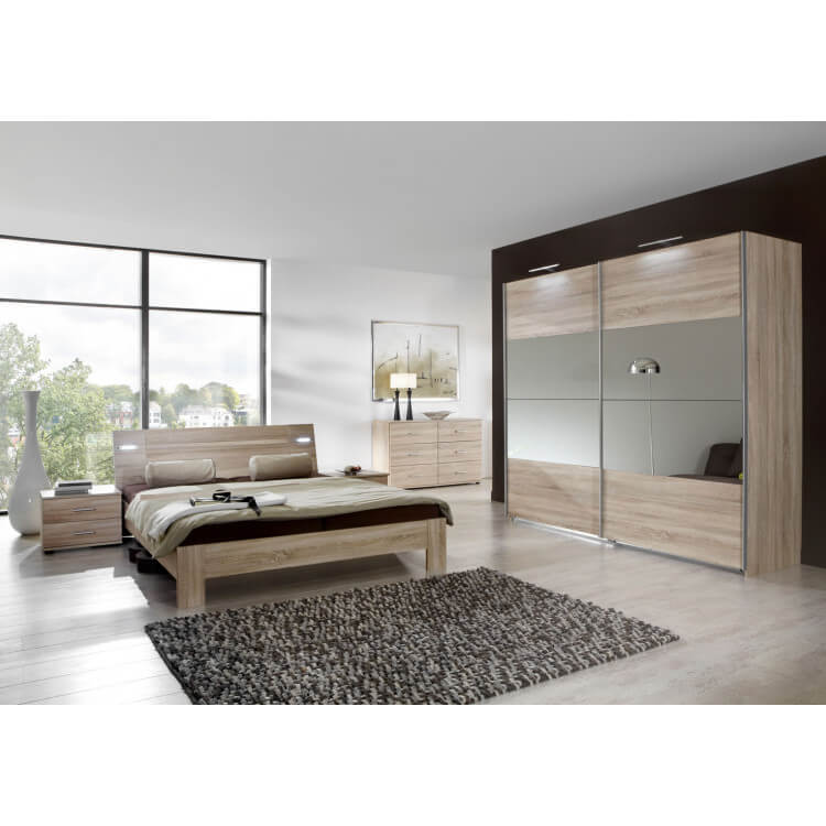 Chambre adulte contemporaine coloris chêne Morgane II