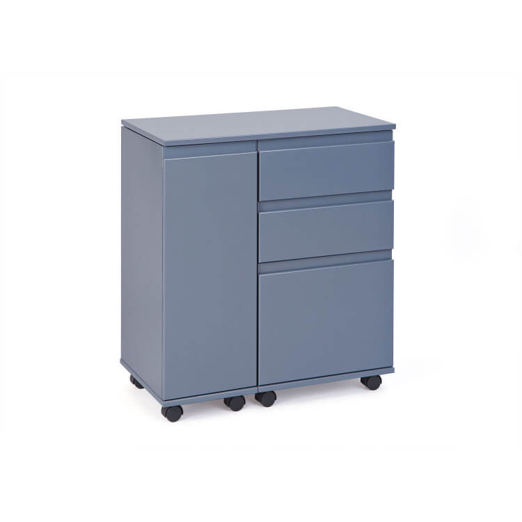 Bureau informatique design extensible laqué gris Lally