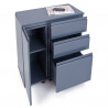 Bureau informatique design extensible laqué gris Lally