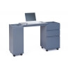 Bureau informatique design extensible laqué gris Lally