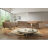 Canapé fixe 3 places contemporain en tissu brun Tebessa