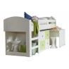 Lit combiné enfant contemporain blanc/vert pomme Sunday