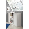 Meuble de rangement contemporain blanc/chêne Ingrid