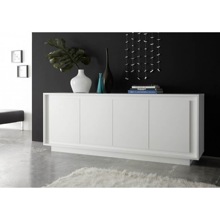 Buffet/bahut design blanc laqué mat Larissa