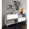Armoire de bureau design coloris blanc repro/chêne Marco