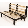 Banquette BZ contemporaine 140 cm coloris noir/imprimé Bermudes