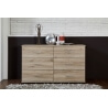 Commode contemporaine 6 tiroirs coloris chêne Madeline