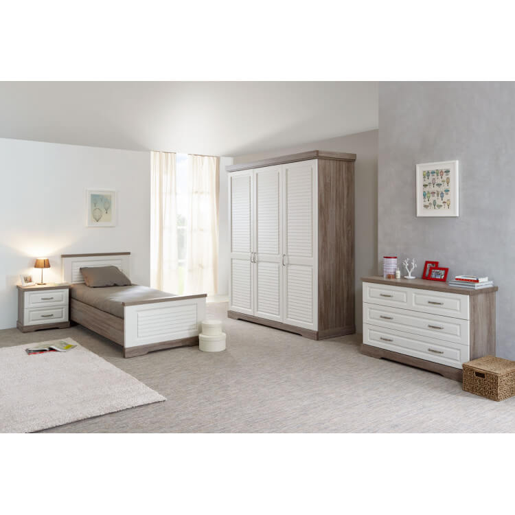 Chambre adulte contemporaine coloris truffe/porcelaine Celesta II