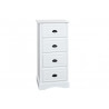 Meuble de rangement contemporain Florice 4 tiroirs en pin massif blanc Florice