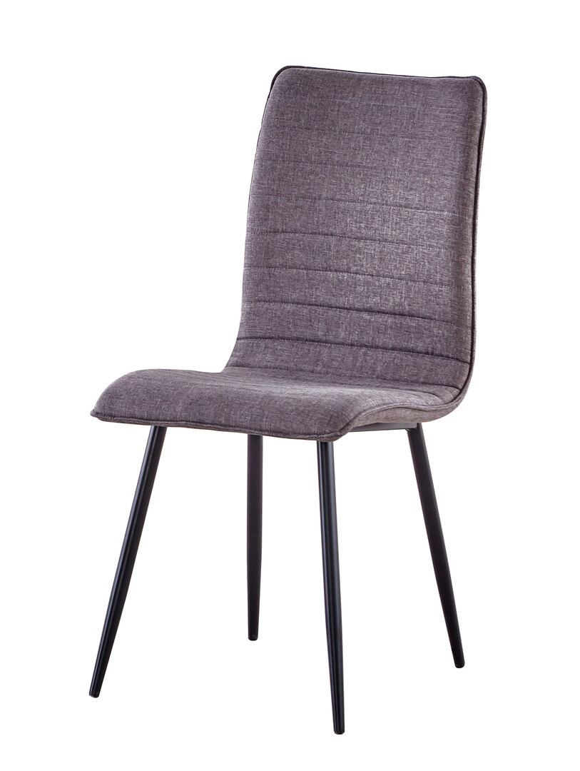 Chaise de salle à manger moderne en tissu gris Avila
