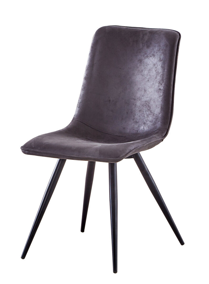 Chaise de salle à manger moderne en tissu gris Marthe