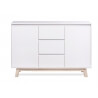 Buffet/bahut contemporain coloris blanc/chêne clair Sloane