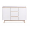 Buffet/bahut contemporain coloris blanc/chêne clair Sloane