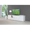 Meuble TV design laqué blanc avec éclairage Ludivine
