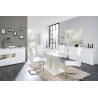 Buffet/bahut design laqué blanc 4 portes avec éclairage Ludivine