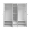 Armoire contemporaine 5 portes/2 tiroirs coloris blanc Natural