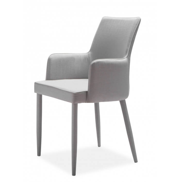 Chaise de salle à manger design en tissu gris (lot de 4) Mistral