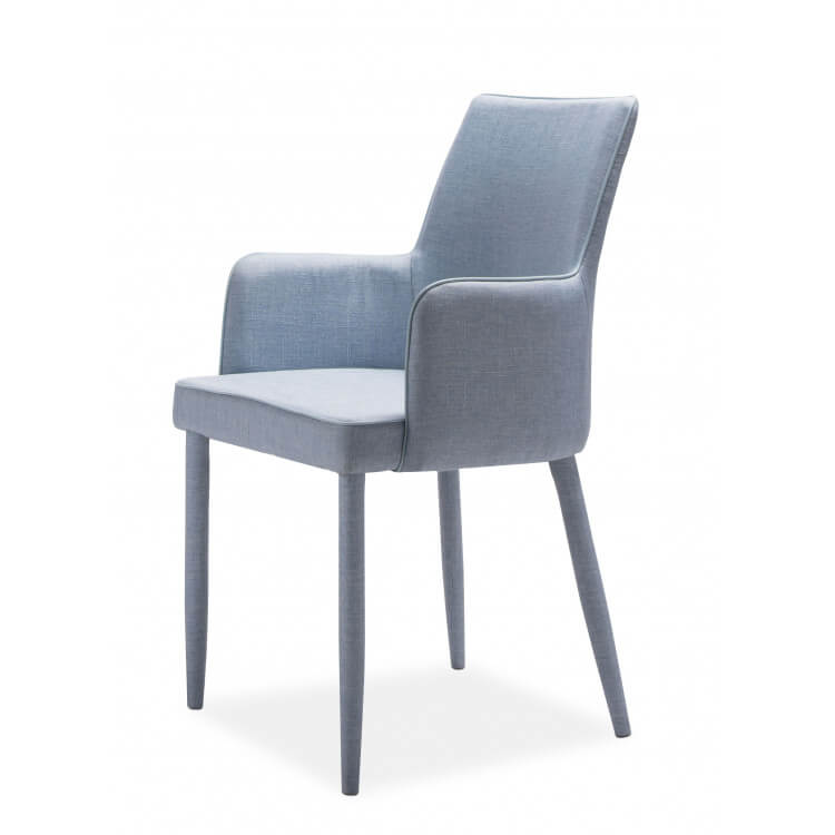 Chaise de salle à manger design en tissu bleu (lot de 4) Mistral