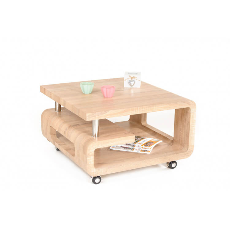 Table basse design en bois coloris chêne Loona