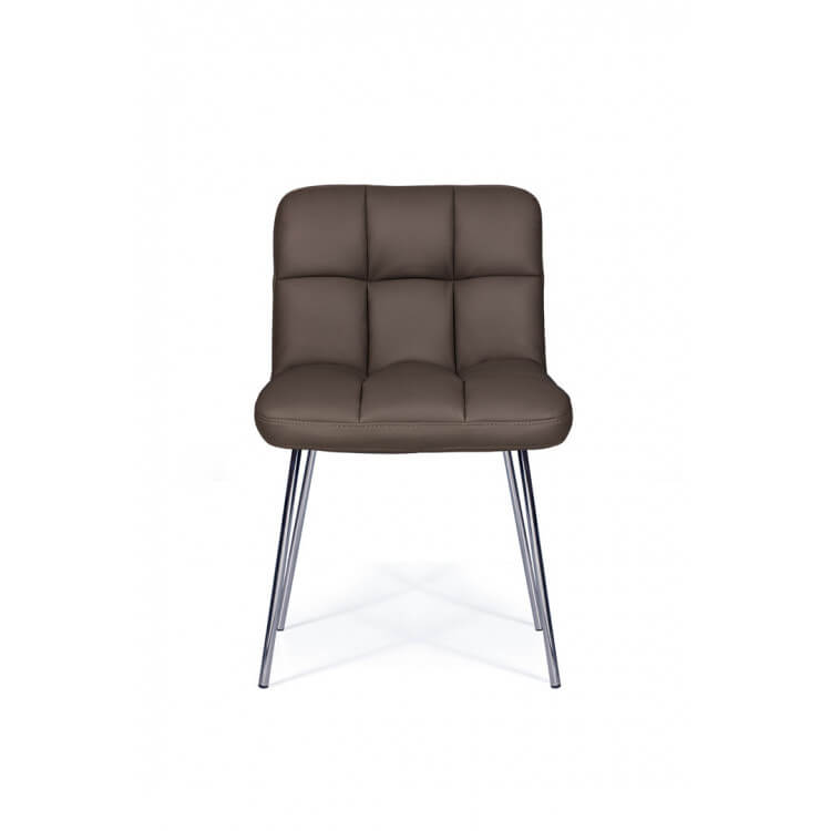 Chaise de salle à manger design en métal et PU coloris gris foncé (lot de 2) Pénélope
