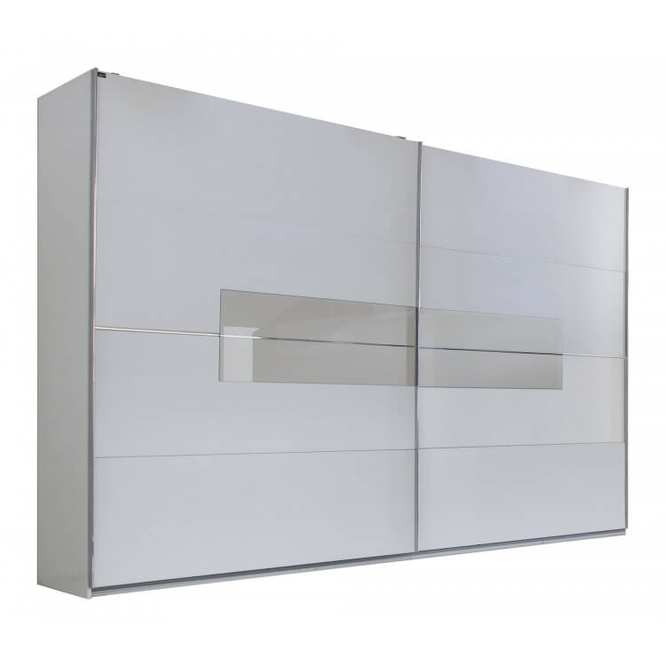 Armoire adulte design portes coulissantes 200 cm coloris blanc Raphaela