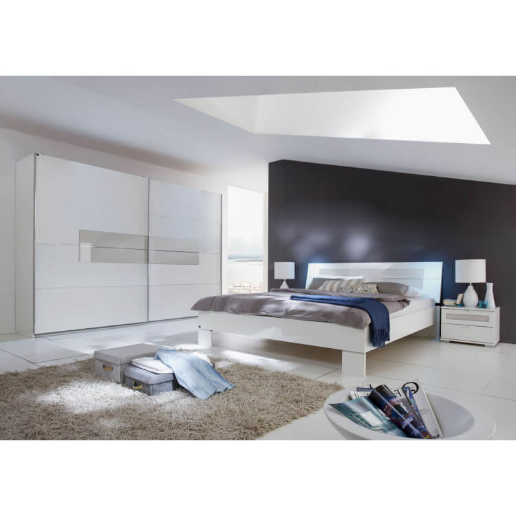 Chambre adulte design coloris blanc Raphaela