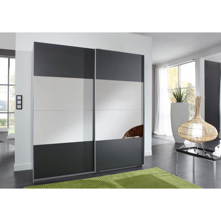 Armoire adulte moderne anthracite/aluminium Blake