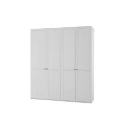 Armoire contemporaine 4 portes coloris blanc alpin Amerand