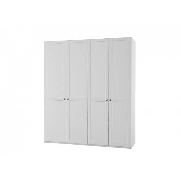 Armoire contemporaine 4 portes coloris blanc alpin Amerand