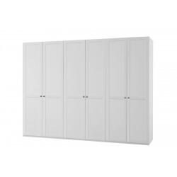 Armoire contemporaine 6 portes coloris blanc alpin Amerand