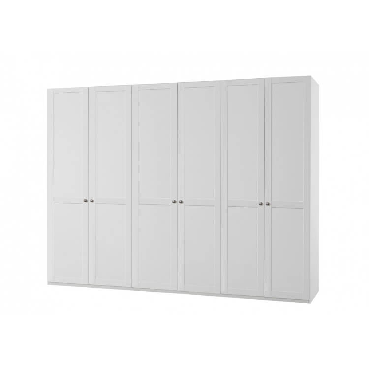 Armoire contemporaine 6 portes coloris blanc alpin Amerand