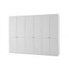 Armoire contemporaine 6 portes coloris blanc alpin Amerand