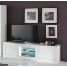 Meuble TV design 207 cm laqué blanc avec éclairage Adelin