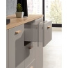 Buffet/bahut contemporain 3 portes/3 tiroirs coloris chêne/gris mat Sarah
