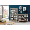 Bibliothèque contemporaine coloris chêne/gris mat Sarah