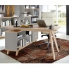 Bureau d'angle contemporain coloris chêne/gris mat Sarah