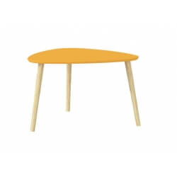 Table basse design en bois massif coloris orange Mirella