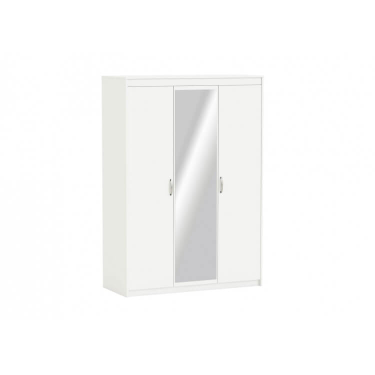 Armoire adulte contemporaine 3 portes coloris blanc Gary