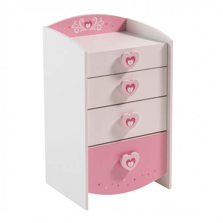 Commode enfant contemporaine coloris blanc/rose Cecilia