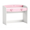 Bureau enfant contemporain coloris blanc/rose Cecilia