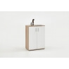 Meuble de rangement contemporain 2 portes coloris blanc/chêne Candice