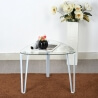 Table d'appoint design métal & verre coloris blanc Artemis