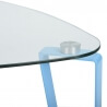 Table d'appoint design métal & verre coloris bleu Artemis II