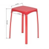 Tabouret de cuisine design coloris rouge (lot de 6) Emma